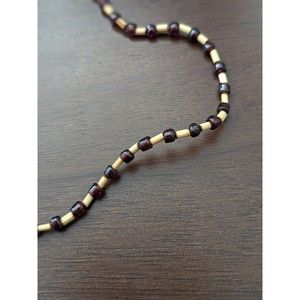 Choker necklace bamboo and garnet